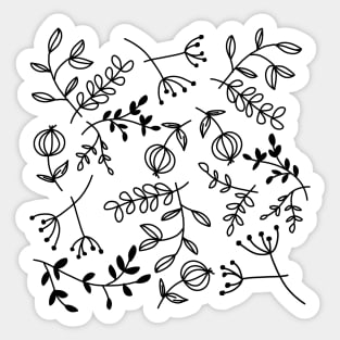 Flowers black and white Sticker